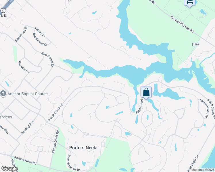 map of restaurants, bars, coffee shops, grocery stores, and more near 1005 Futch Creek Road in Wilmington