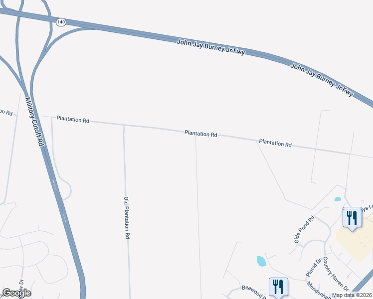 map of restaurants, bars, coffee shops, grocery stores, and more near 7551 Plantation Road in Wilmington