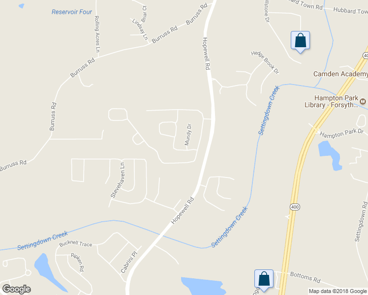 map of restaurants, bars, coffee shops, grocery stores, and more near 5005 Mundy Drive in Cumming