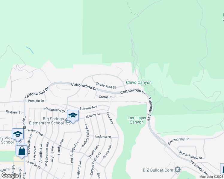 map of restaurants, bars, coffee shops, grocery stores, and more near 4986 Shady Trail Street in Simi Valley