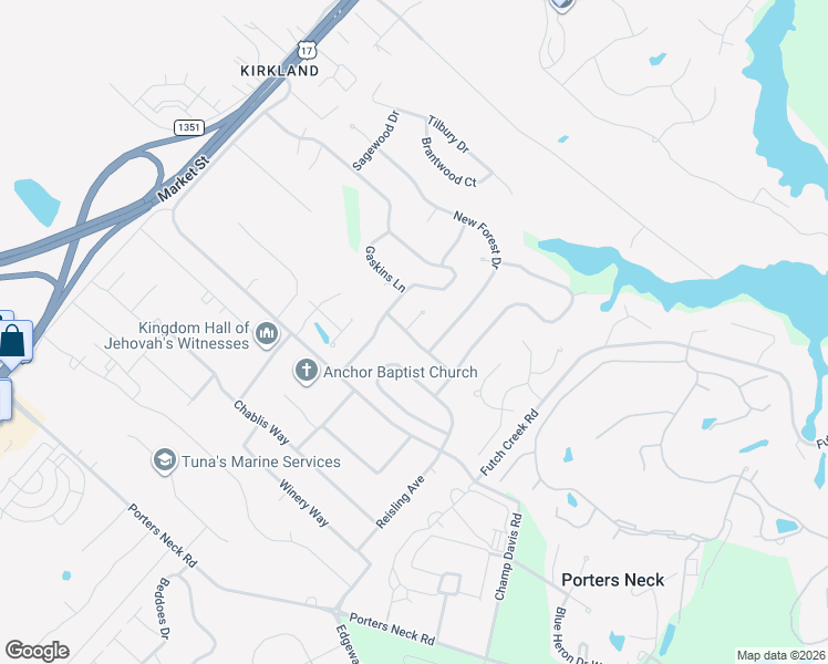 map of restaurants, bars, coffee shops, grocery stores, and more near 810 Lambrook Drive in Wilmington