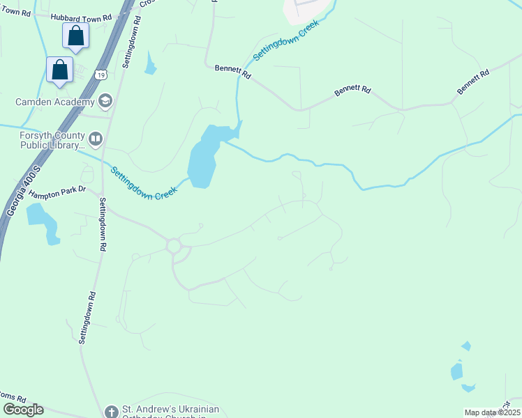 map of restaurants, bars, coffee shops, grocery stores, and more near 6505 Hampton Creek Drive in Cumming
