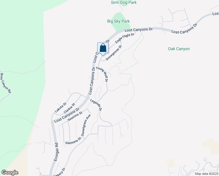 map of restaurants, bars, coffee shops, grocery stores, and more near 3718 Young Wolf Drive in Simi Valley