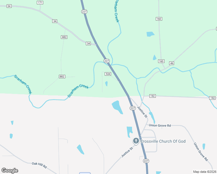 map of restaurants, bars, coffee shops, grocery stores, and more near 342 County Road 534 in Crossville