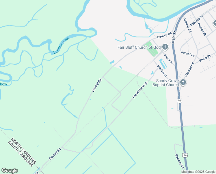 map of restaurants, bars, coffee shops, grocery stores, and more near 921 Causey Road in Fair Bluff