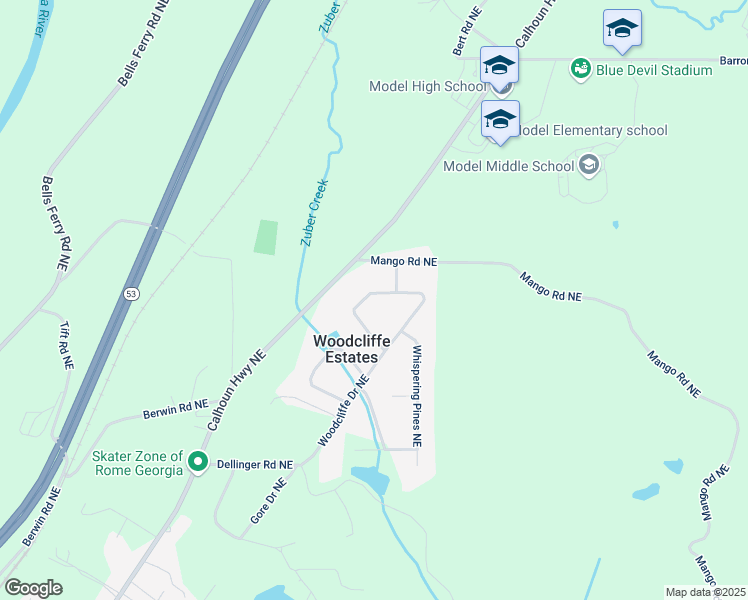 map of restaurants, bars, coffee shops, grocery stores, and more near 12 Fernwood Way Northeast in Rome