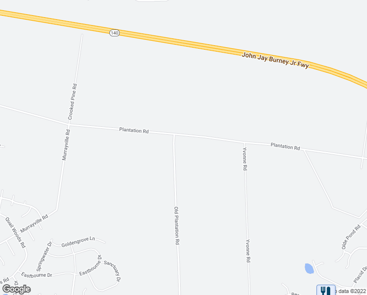 map of restaurants, bars, coffee shops, grocery stores, and more near 7456 Plantation Road in Wilmington