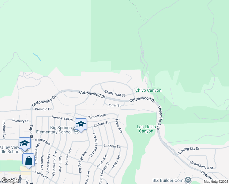 map of restaurants, bars, coffee shops, grocery stores, and more near 4944 Shady Trail Street in Simi Valley