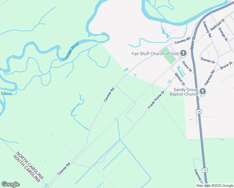 map of restaurants, bars, coffee shops, grocery stores, and more near 921 Causey Road in Fair Bluff