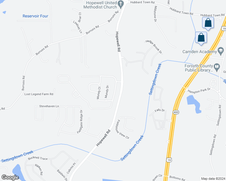 map of restaurants, bars, coffee shops, grocery stores, and more near 4975 Hopewell Manor Drive in Cumming