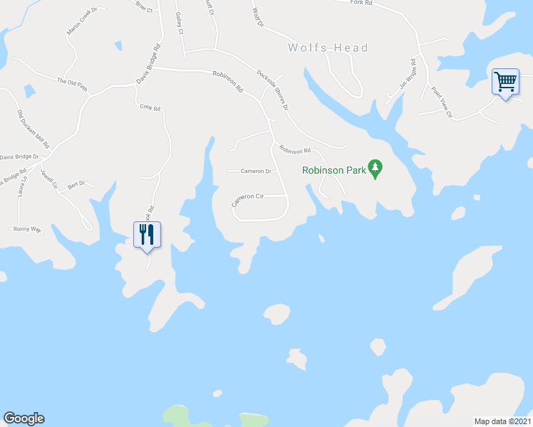 map of restaurants, bars, coffee shops, grocery stores, and more near 3634 Cameron Circle in Gainesville