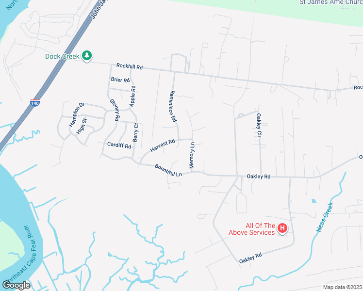 map of restaurants, bars, coffee shops, grocery stores, and more near 3006 Cribb Court in Castle Hayne