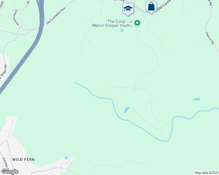 map of restaurants, bars, coffee shops, grocery stores, and more near 2490 Old Cornelia Highway in Gainesville