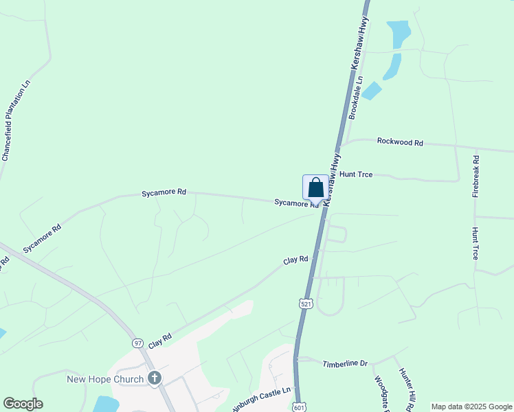 map of restaurants, bars, coffee shops, grocery stores, and more near 915 Kershaw Highway in Camden