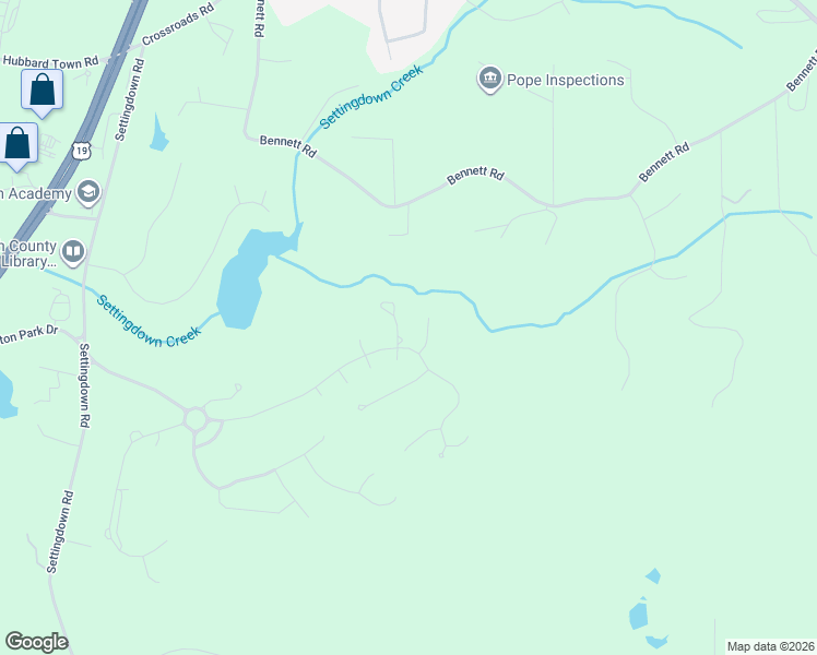 map of restaurants, bars, coffee shops, grocery stores, and more near 6740 Creekview Lane in Cumming