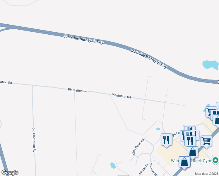 map of restaurants, bars, coffee shops, grocery stores, and more near 7475-7481 Plantation Rd in Wilmington