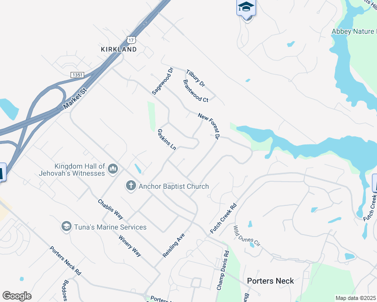 map of restaurants, bars, coffee shops, grocery stores, and more near 8716 Plantation Landing Drive in Wilmington