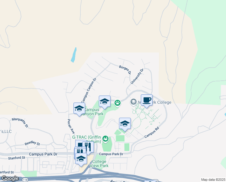 map of restaurants, bars, coffee shops, grocery stores, and more near 7172 Shakespeare Place in Moorpark