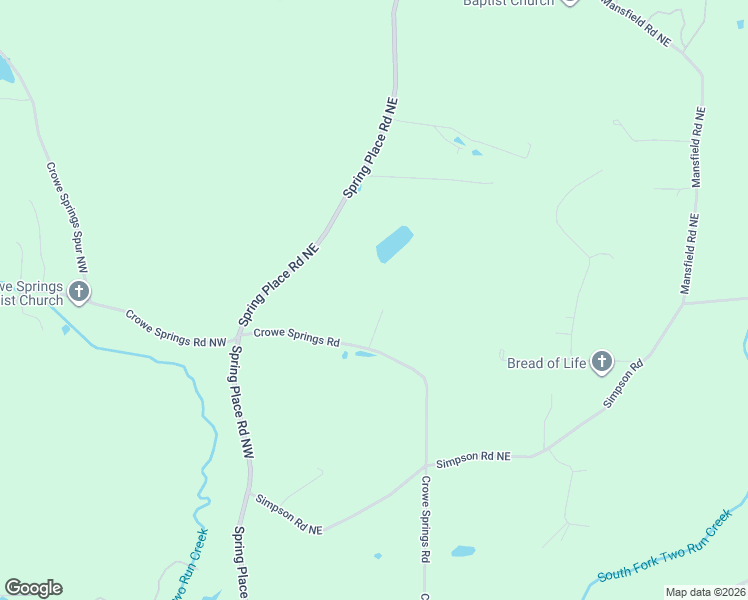 map of restaurants, bars, coffee shops, grocery stores, and more near 451 Spring Place Road Northeast in White