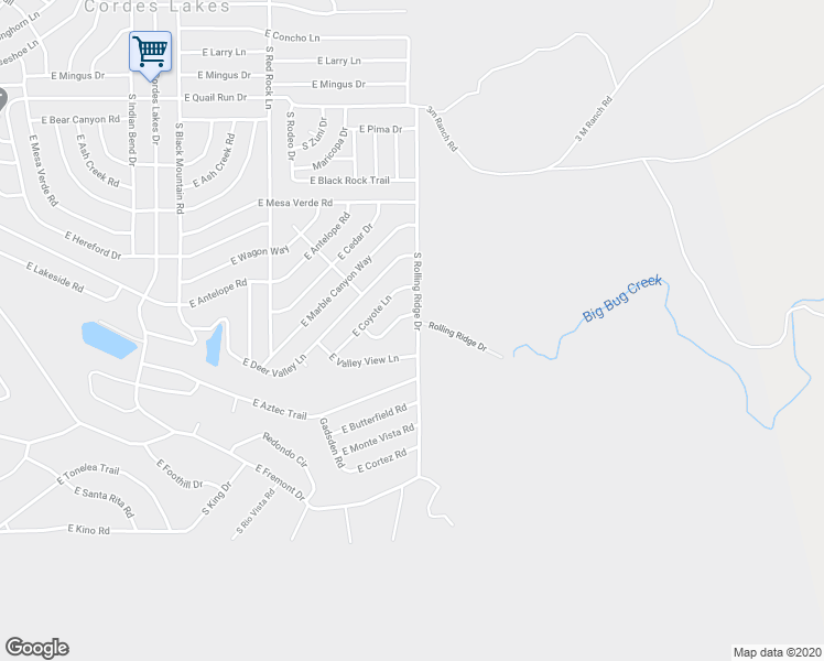 map of restaurants, bars, coffee shops, grocery stores, and more near 16530 South Rolling Ridge Drive in Mayer