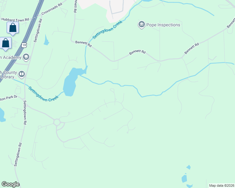 map of restaurants, bars, coffee shops, grocery stores, and more near 6740 Creekview Lane in Cumming