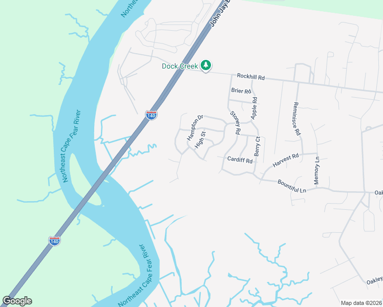map of restaurants, bars, coffee shops, grocery stores, and more near 119 Hampton Drive in Castle Hayne