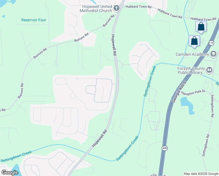 map of restaurants, bars, coffee shops, grocery stores, and more near 5025 Hopewell Manor Drive in Cumming
