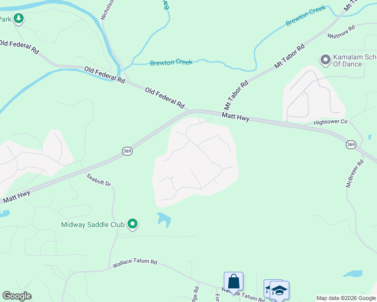 map of restaurants, bars, coffee shops, grocery stores, and more near 8015 River Chase Drive in Ball Ground