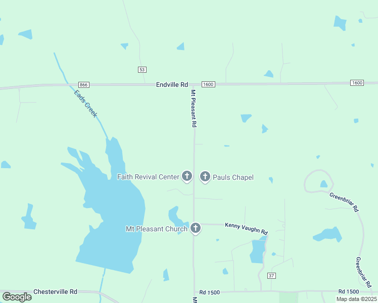 map of restaurants, bars, coffee shops, grocery stores, and more near 1033-1115 Mount Pleasant Road in Pontotoc County