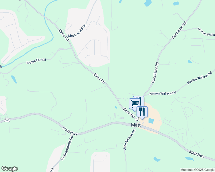 map of restaurants, bars, coffee shops, grocery stores, and more near 5705 Elmo Road in Cumming