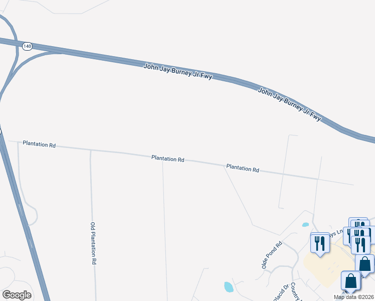 map of restaurants, bars, coffee shops, grocery stores, and more near 7474 Plantation Road in Wilmington