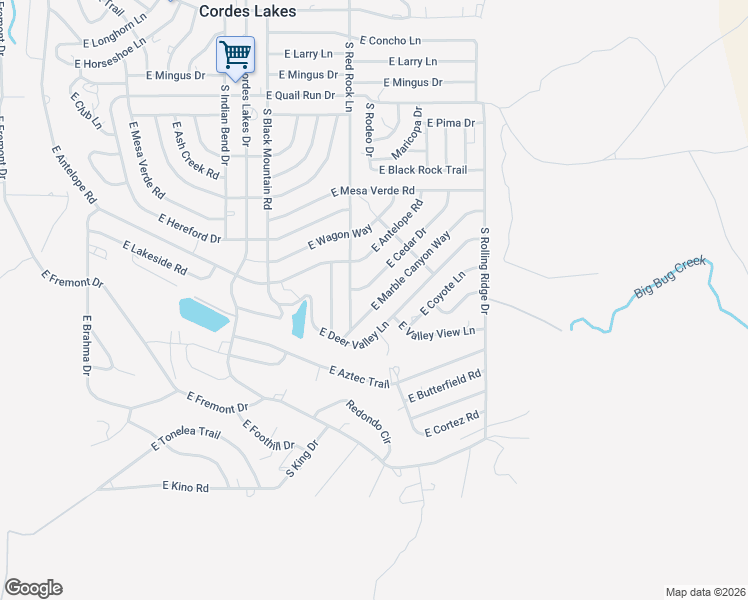 map of restaurants, bars, coffee shops, grocery stores, and more near 20790 East Marble Canyon Way in Mayer