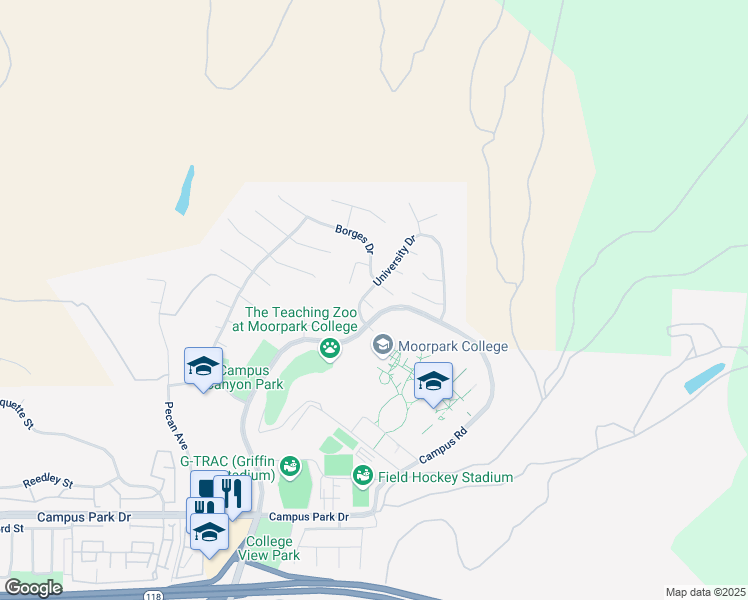 map of restaurants, bars, coffee shops, grocery stores, and more near 15639 Trollope Court in Moorpark