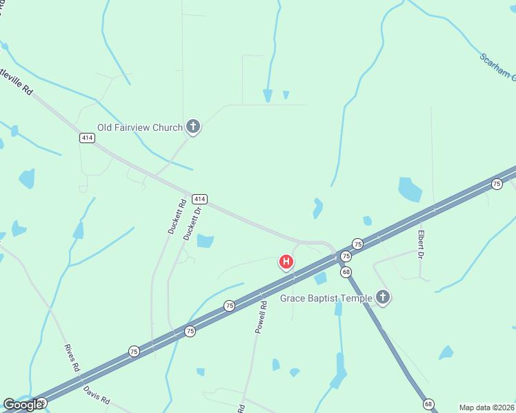 map of restaurants, bars, coffee shops, grocery stores, and more near 152-542 County Road 414 in Albertville