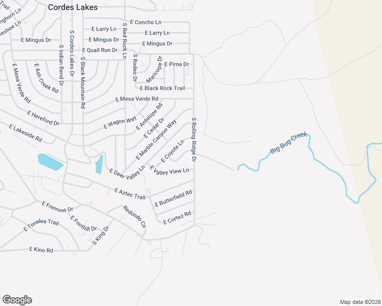 map of restaurants, bars, coffee shops, grocery stores, and more near 16530 South Rolling Ridge Drive in Mayer