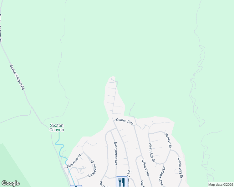 map of restaurants, bars, coffee shops, grocery stores, and more near 1490 Via Arroyo in Ventura