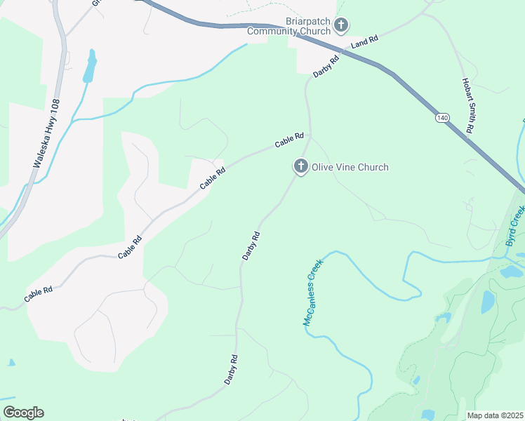 map of restaurants, bars, coffee shops, grocery stores, and more near 1571 Darby Road in Waleska
