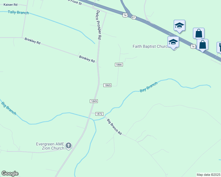 map of restaurants, bars, coffee shops, grocery stores, and more near 98 Peterson Road in Delco