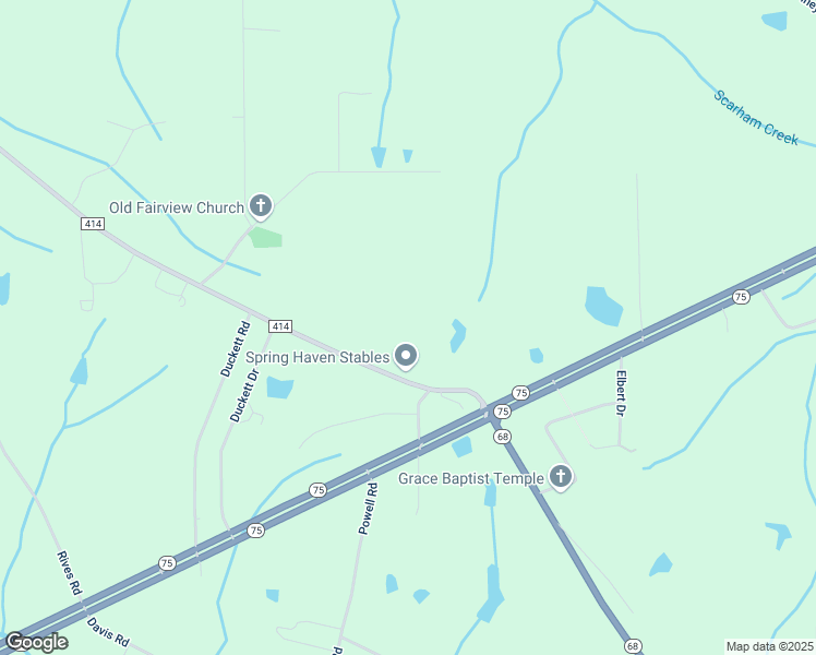 map of restaurants, bars, coffee shops, grocery stores, and more near 216 Hustleville Road in Albertville