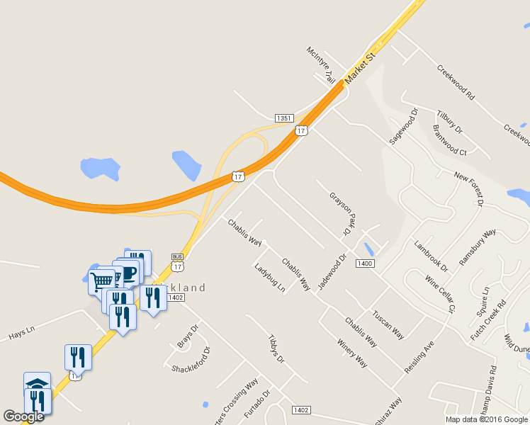 map of restaurants, bars, coffee shops, grocery stores, and more near 8444 Market Street in Wilmington