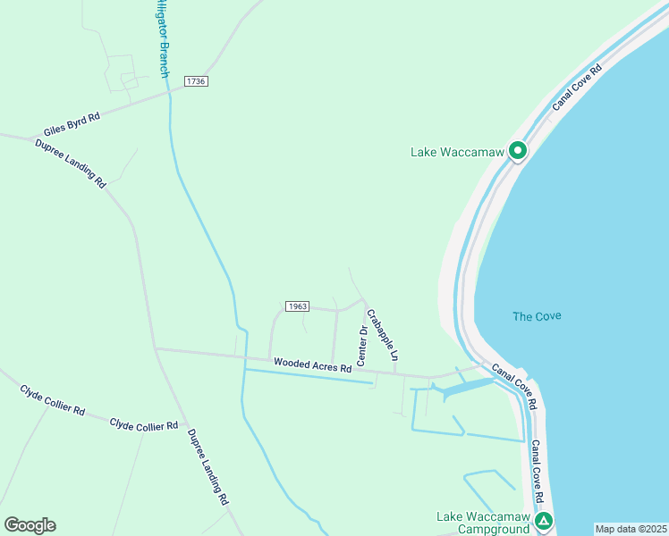 map of restaurants, bars, coffee shops, grocery stores, and more near 521 Crabapple Lane in Lake Waccamaw