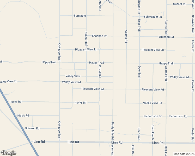map of restaurants, bars, coffee shops, grocery stores, and more near 55576 Valley View Road in Landers