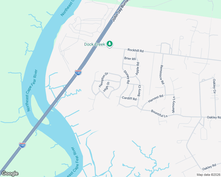map of restaurants, bars, coffee shops, grocery stores, and more near 202 Cardiff Rd in Castle Hayne