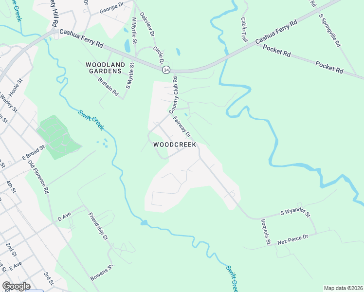 map of restaurants, bars, coffee shops, grocery stores, and more near 218 Country Club Road in Darlington