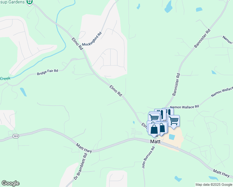 map of restaurants, bars, coffee shops, grocery stores, and more near 5705 Elmo Road in Cumming