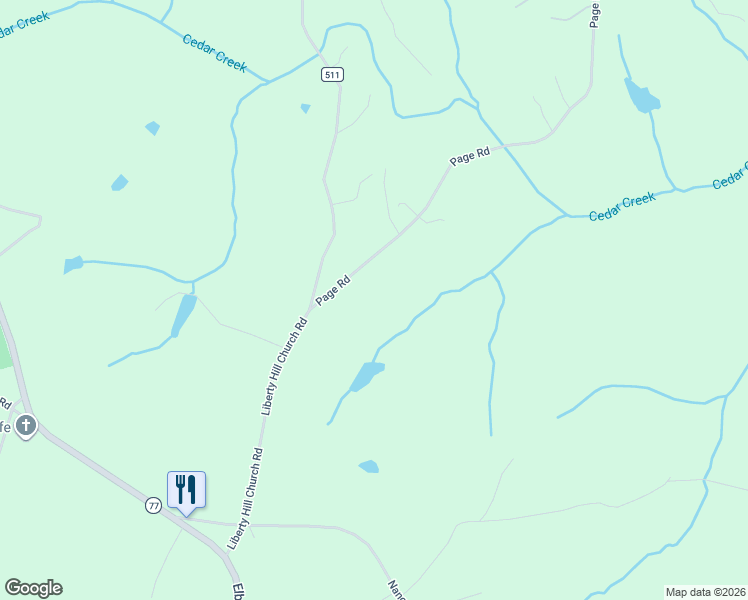 map of restaurants, bars, coffee shops, grocery stores, and more near 2109 Page Road in Hartwell