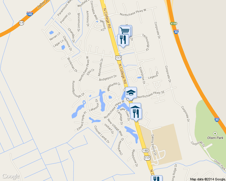 map of restaurants, bars, coffee shops, grocery stores, and more near 3023 Weatherby Court in Wilmington