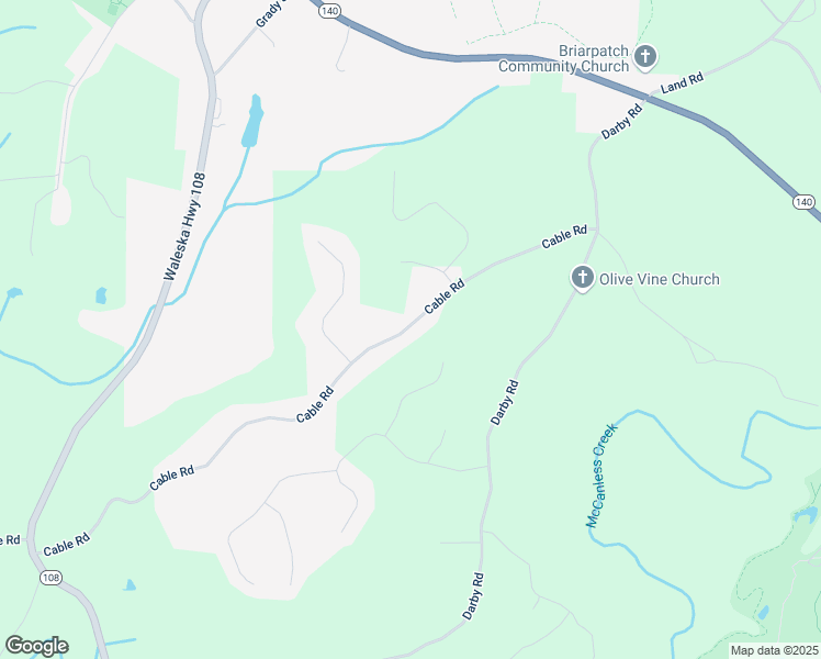 map of restaurants, bars, coffee shops, grocery stores, and more near 1002 Cable Road in Waleska