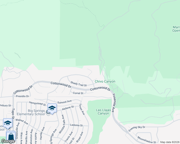 map of restaurants, bars, coffee shops, grocery stores, and more near 4991 Thorn Ridge Court in Simi Valley