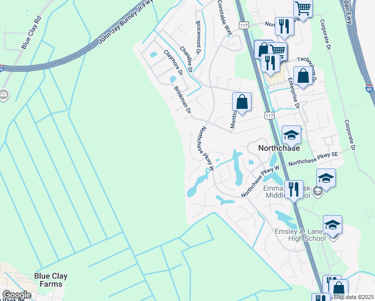 map of restaurants, bars, coffee shops, grocery stores, and more near 3029 Russellborough Drive in Wilmington
